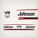 1991-1996 Johnson 175 hp V6 Silver Star Series decal set White Models