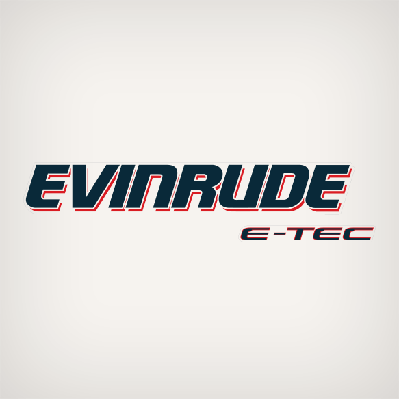 2008-2012 Evinrude E-tec Lettering Port Side Decal White Models 0215816