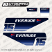 1979 Evinrude 15 hp decal set 281290, 281291, 0207844, 0208487, 0208295