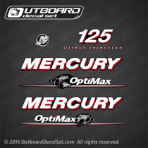 2009 Mercury 125 hp Optimax Globe decal set 891814A09 898436T01