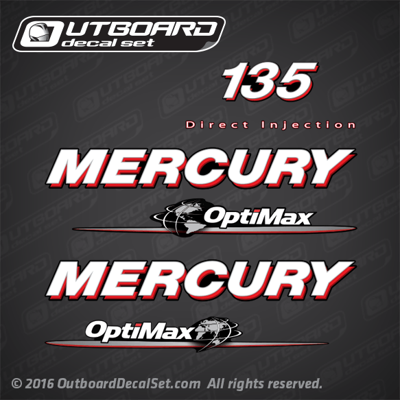 2006-2013 Mercury 135 hp Optimax Direct Injection decal set 854292A07