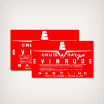 1958 A Evinrude Cruis A Day FOUR Gasoline Fuel Tank decal