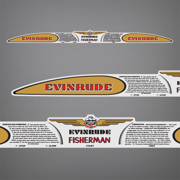 1930's Evinrude Fisherman decal set