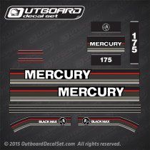 1989-1990 MERCURY Outboards 175 hp black max decal set 813220A89 