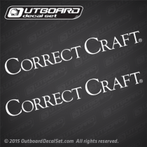Correct Craft letters Boat decal set White