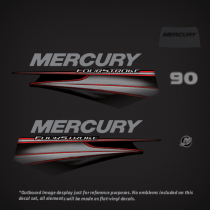 2006-2017 Mercury 90 hp Four Stroke Decal Set