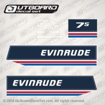 1983 Evinrude 7.5 hp decal set 0282033, 0281964, 0281741