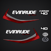 2015-2016 Evinrude 40 hp E-TEC decal set Graphite Models 0216702, 0216654, 0216655, 0216662, 0216663, 0285859, 0215774