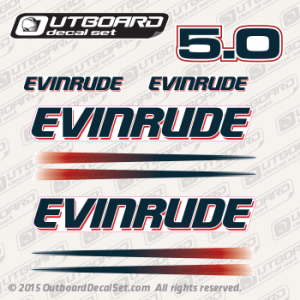 2003 2004 2005 Evinrude 5.0 hp decal set 