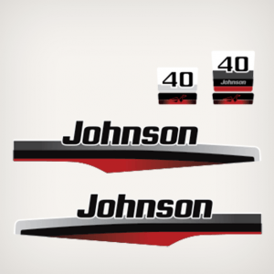1997-1998 Johnson 40 hp decal set - ELECTRIC START ONLY- 2 cylinder midrange