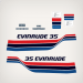 1977 Evinrude 35 hp decal set