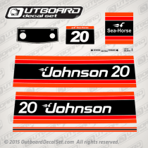 1981 Johnson 20 hp decal set 0391183, 0391544, 0390668, 0392047