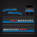 1981-1982 Mercury 200 hp V6 POWER TRIM Black Max decal set 89620A80