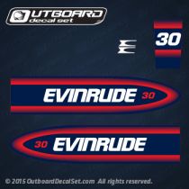 1998 1999 Evinrude Outboard 30 hp decal set (Outboards) 0285044, 0285042, 0285043 DECAL SET