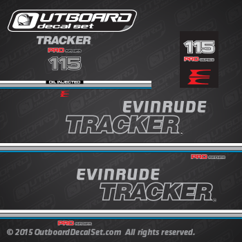1993 Evinrude tracker 115 hp decal set Pro Series (Outboards)