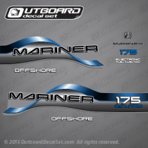 1996 1997 1998 Mariner 175 hp OFFSHORE 2.5 LITREDecal set Blue,37-813037A97, 37-830172-37, 37-830164-2
