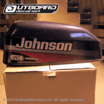 1997-1998 Johnson 10 hp commercial decal set 0438435 top cowl