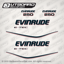 2009 2010 2011 Evinrude 250 hp e-tec decal set white engines, 0215633, 0215634, 0215667, 0215285, 0215894, 0215895, 0285964