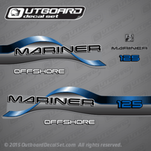 1997 1998 Mariner 125 hp OFFSHORE Decal set Blue, 37-850446A97 DECAL SET (MARINER 125 OFFSHORE)
