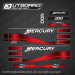 1994 1995 1996 1997 Mercury Racing 200 hp ProMax decal set Red 847984A94, 817704A22, 817704A23, 817706A3, 817706A4