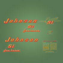 1955 Johnson 5.5 hp outboard decal set CD-12 CDL-12