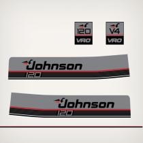 Johnson 120 hp VRO V4 decal set for 1987 and 1988 outboard motors.- NEW