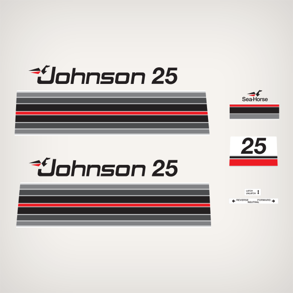 1982 Johnson 25 hp decal set 0392374