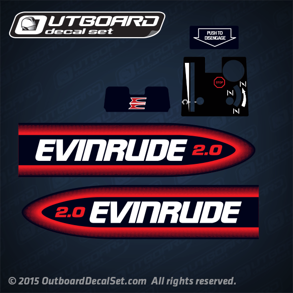 1998 1999 Evinrude 2 hp decal set 0115766