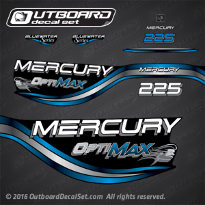 1998 1999 Mercury 225 hp Optimax BlueWater decal set 