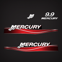 2005 2006 Mercury 9.9  hp 2-Stroke Decal Set 897506A02 DECAL SET (Mercury) 9.9 (2006 and up)