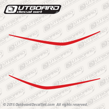 2007 2008 Evinrude red stripe port-stbd decal set, 0215737 RED STRIPE, 0215738 RED STRIPE 