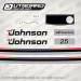1984 Johnson 25 hp Electric Starter decal set 0393969, 0329208, 0329203, 0393947, 0393948