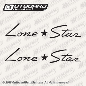 1950 1951 1952 1953 1954 1955 1956 1957 1958 and 1959  Lone Star Boat Hull Decal Set Black