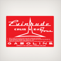 1957 Evinrude Cruis A Day Four Gasoline Fuel Tank decal set