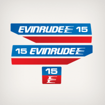 1970's Evinrude Outboard 15 hp Decals Set (Outboards)