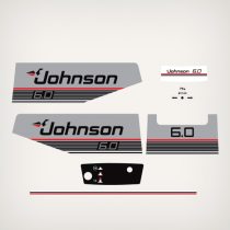 1987 1988 Johnson 6.0 hp Decal Set 0398990, 0398971, 0332299