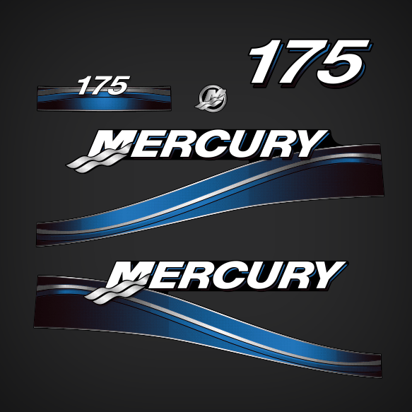 2004 2005 MERCURY Outboards 175 hp decal set blue