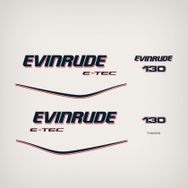 2009-2014 Evinrude 130 hp decal set E-TEC White Models. 0215667, 0215745, 0215733, 0215734, 0215896, 0215886, 0215887 