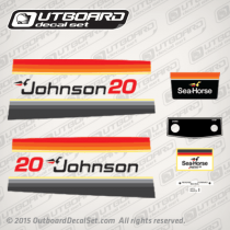1979 Johnson 20 hp decal set 0389417,  0389418, 0389475, 0389476