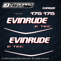 (2) 2009 - 2013 Evinrude 200 hp E-tec decal set blue engines 0215731, 0215732, 0215884, 0215885, 0215751,0215666, 0215536, 0215774, 0352505