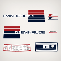 1972 Evinrude Outboard 4 HP MINITWIN decal set