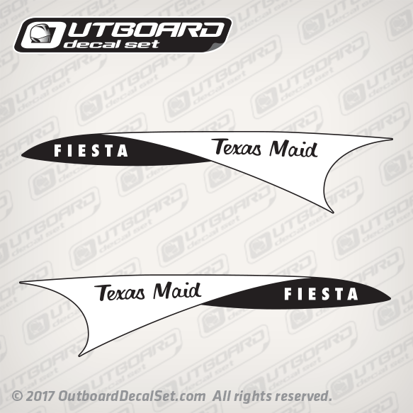 Texas Maid Boat Fiesta decal set black/white (Boat decals)