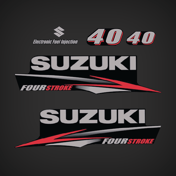 2010-2016 Suzuki 40 hp Fourstroke Electronic Fuel Injection Decal Set 