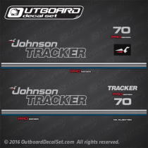 1990 1991 1992 1993 Johnson Tracker 70 hp Pro Series decal set 0433206, 0335058