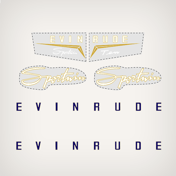1958 Evinrude 10 hp Sportwin decal set