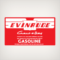 1953-1956 Evinrude Cruis-A-Day 6 Imperial U.S Gallon Remote Gas Tank decal 