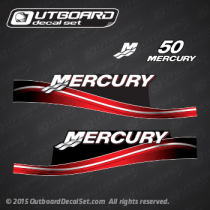 2005 2006 2007 MERCURY Outboards 50 hp decal set Red (Outboards)