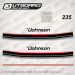 1985 Johnson 235 hp VRO V6 decal set 0393951, 0330483, 0329960, 0394579