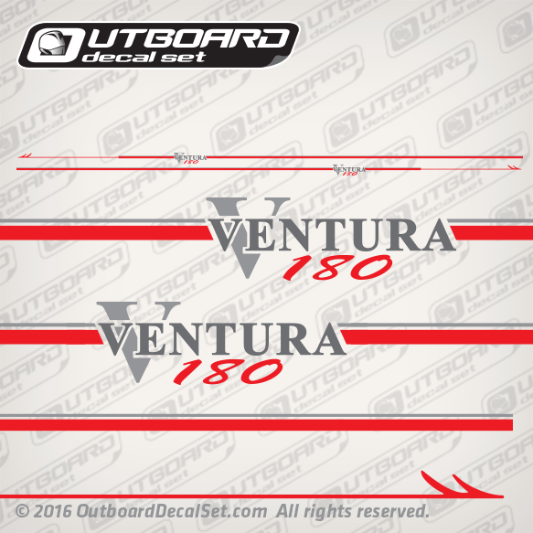 Boston Whaler Ventura 180 double striping set Red-Silver