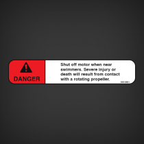 Danger shut off warning decal 056-0861